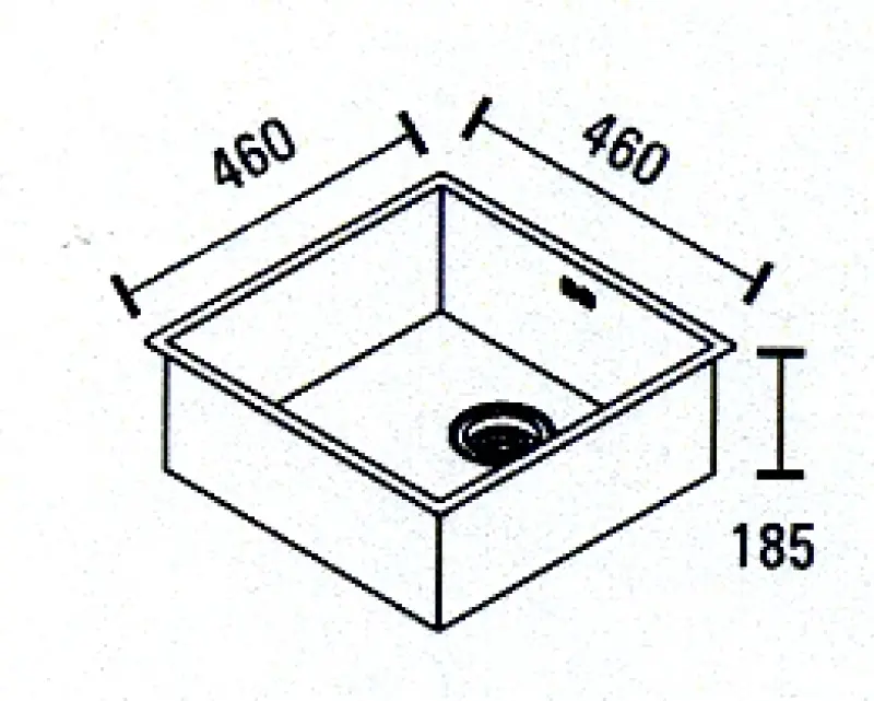 ABK Bingara square stainless steel sink 46x46cm flush mount, undermount, and top mount BIN46FVI