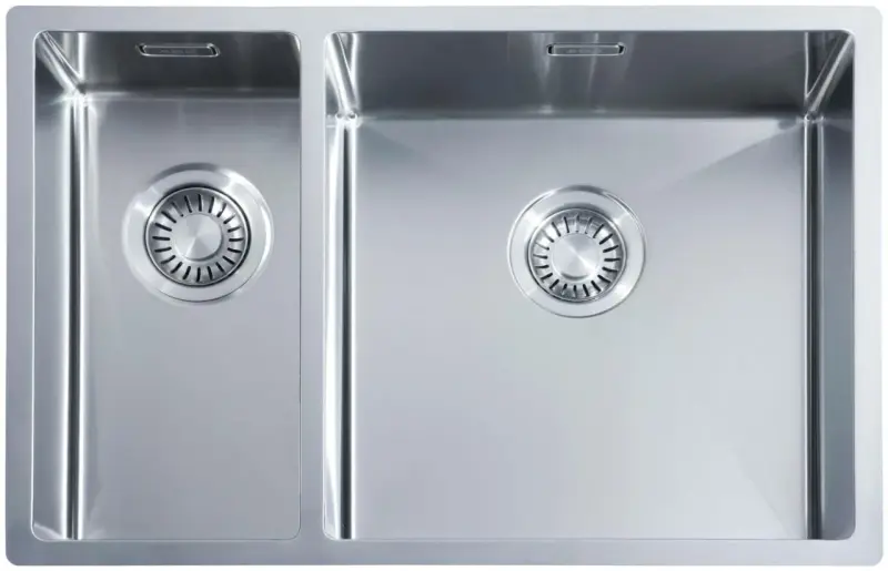 ABK Bingara large 1.5 stainless steel sink 20x40+40x40 cm flush-mounted undermount and top-mount BIN2040FVI