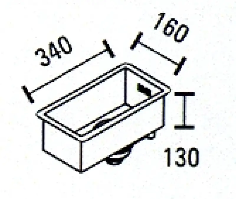 ABK Baronga small stainless steel sink 16x34 cm flush mount, undermount, and top mount BAR16FVI
