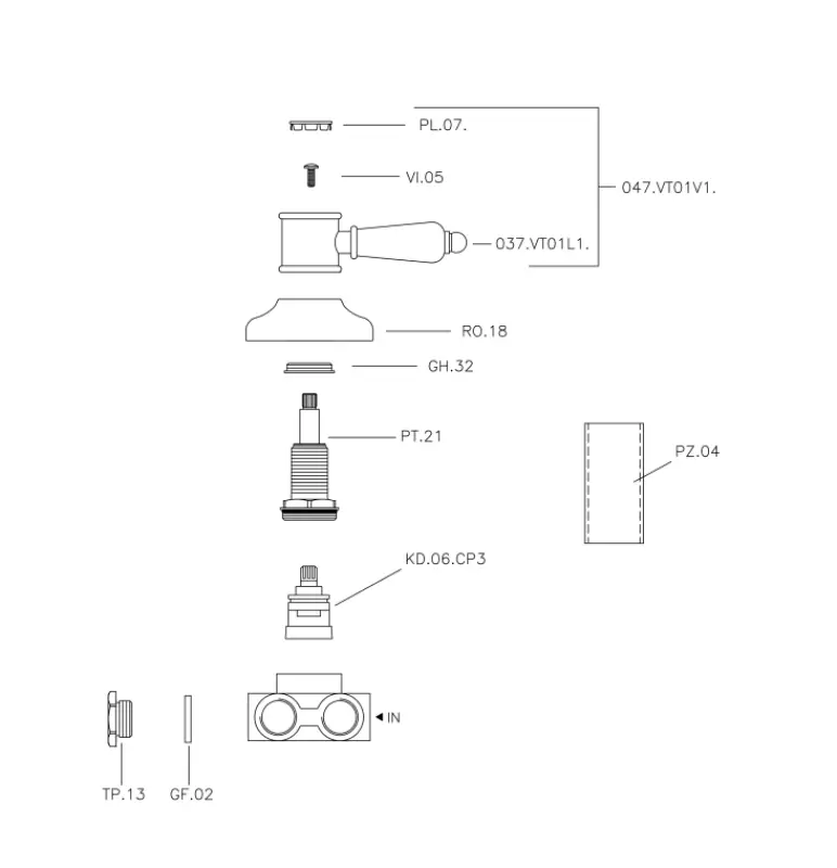 Huber Victorian 3-outlets Diverter Bronze VT00027027