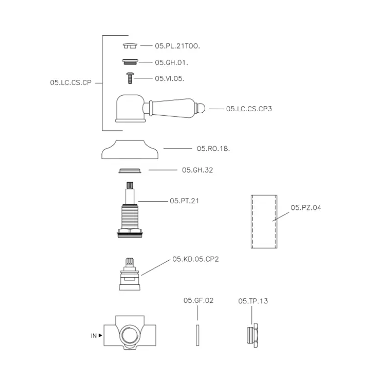 Huber Croisette diverter valve Bronze 1/2 653.CS01H.BA