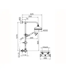Huber Victorian Thermostatic Shower Set Bronze 390.VT21H.BA