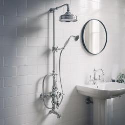 Huber Victorian Thermostatic Bath/Shower Set 30cm Stainless Steel 592.VN31H.AC