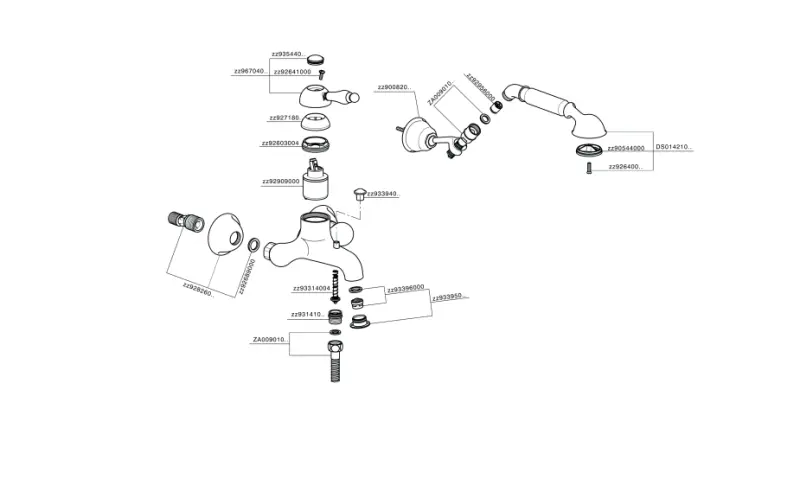 Huber Croisette Bath Mixer with Hand Shower Set Chrome CM00012021