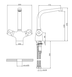 Huber Clinic Thermostatic Kitchen Faucet Chrome CLT6501021