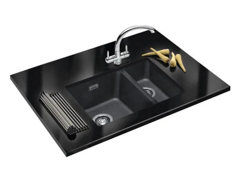Franke Sirius 2 S2D 160 one and a half 1.5 plastic black sink 53.5x41cm undermount 125.0252.215