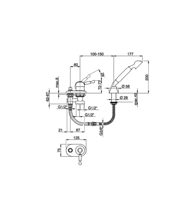 Cisal Arcana Royal Bath Rim Mount Bath Mixer Gold AY00129024