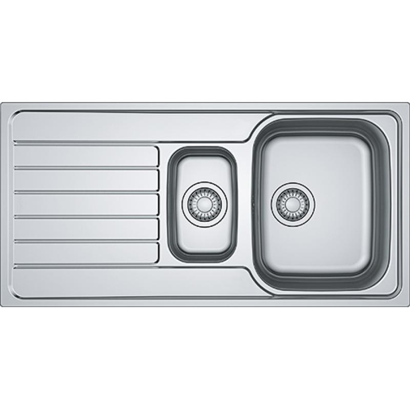 Franke Spark SKN 651 one and a half stainless steel kitchen sink inset with drainer reversible 101.0713.208