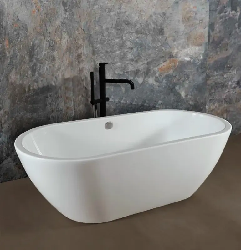 Waterevolution Flow Floor standing bathtub mixer with flexible handshower and fixed holder black T133PR