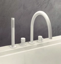 Waterevolution Flow Consealed Bathtub mixer with 2 exits diverter White T138BR