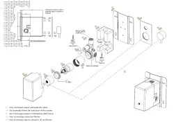 Waterevolution Flow Consealed thermostatic bathub/shower mixer with easy box and 2 exits diverter, built-in + external parts Chrome T132TB01