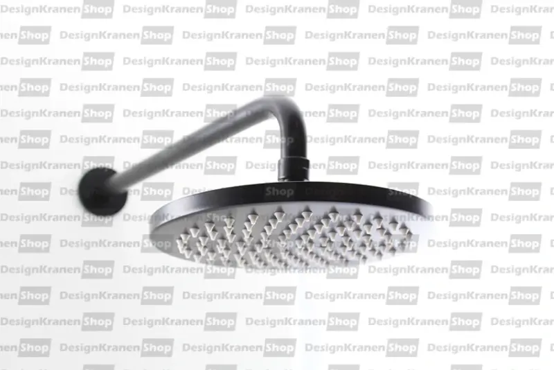Waterevolution Flow overhead shower 200mm with wall connection, matte black T1641PR