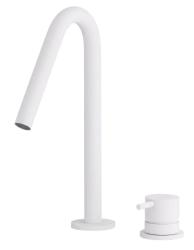 Waterevolution Flow 2-hole basin faucet, matte white with small V 120 mm spout T1121VBR