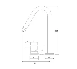Waterevolution Flow Washbasin mixer with 2 holes and automatic stop & go valve V White T112VBR