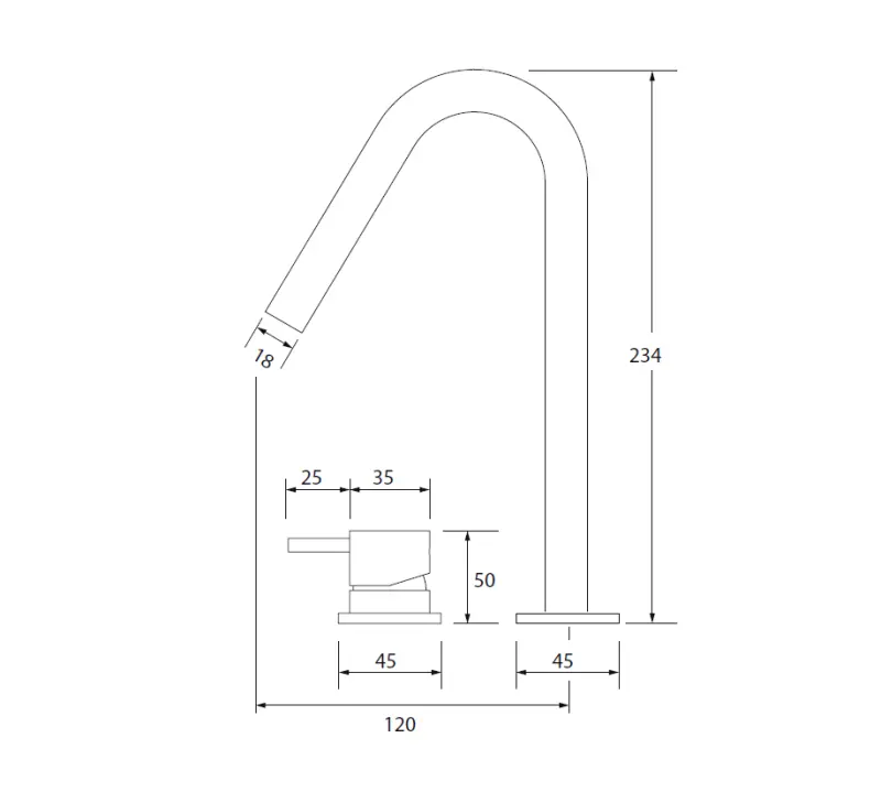 Waterevolution Flow 2-hole basin faucet, matte white with small V 120 mm spout T1121VBR