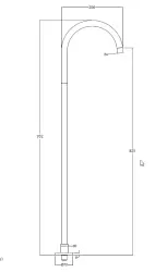 Waterevolution Flow Floor standing washbasin spout U Chrome T167701