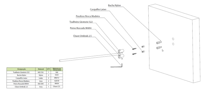 Waterevolution Flow Swivel towel rail Stainless steel A415IE