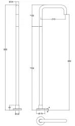 Waterevolution Flow Floor standing bathub spout H Chrome T167201