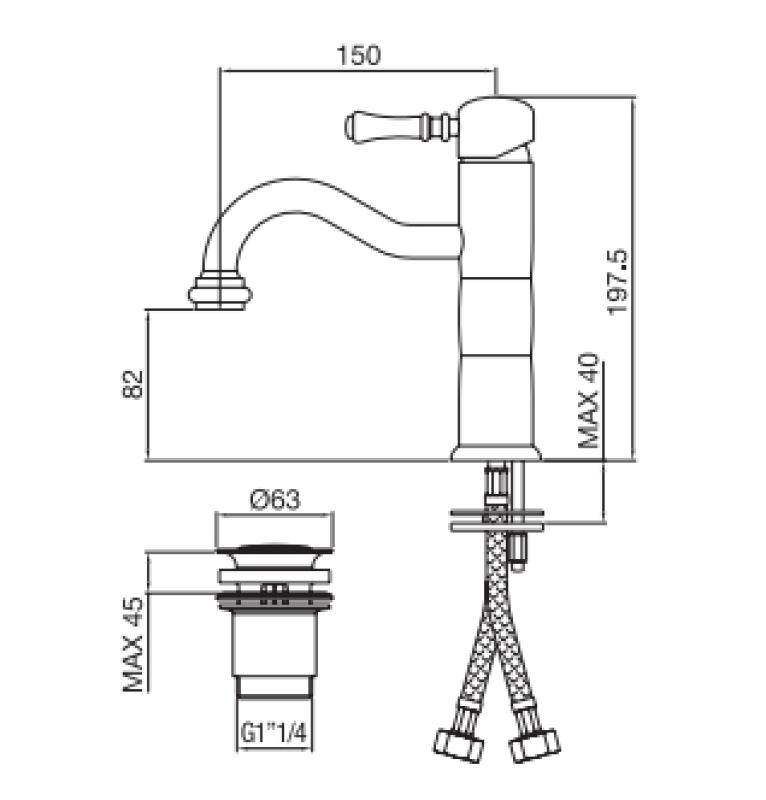 PB Classic classic basin tap pilar bronze 1208592572