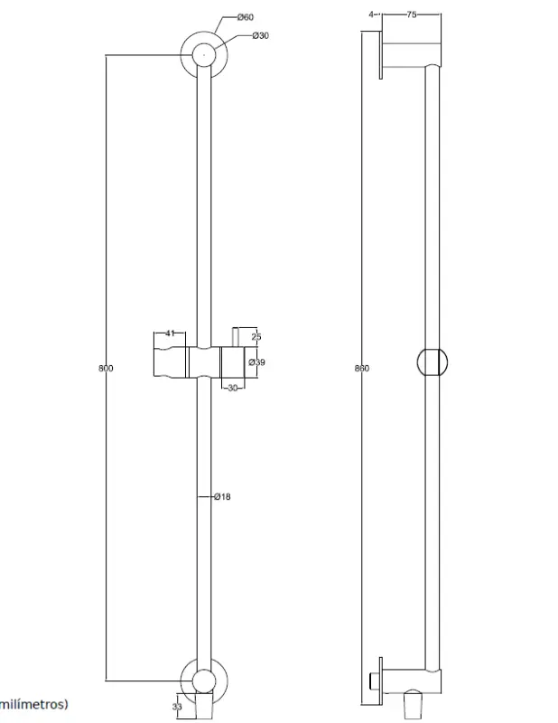 Waterevolution Flow Directional sliding shower rail with outlet, flexible and handshower Chrome T166101