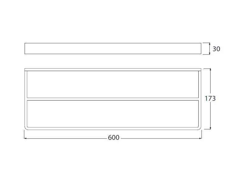 Waterevolution Deep Double towel rail 600 mm Black A212DPR