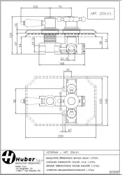 Huber Victorian thermostatic built-in shower set 20cm, rain effect, chrome 1208679122