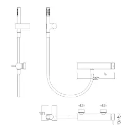 Waterevolution Flow shower mixer with shower set chrome T14001