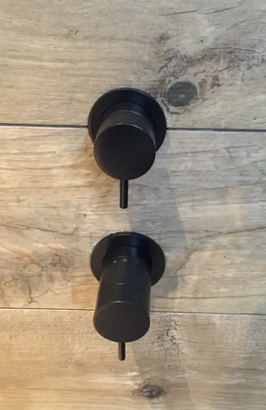 Waterevolution Flow built-in shower thermostat with 2 outlets, matte black with round rosette 1208778072