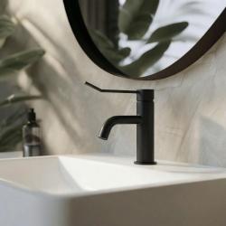 Waterevolution Flow Washbasin hospital mixer with automatic stop & go valve Black T111PR