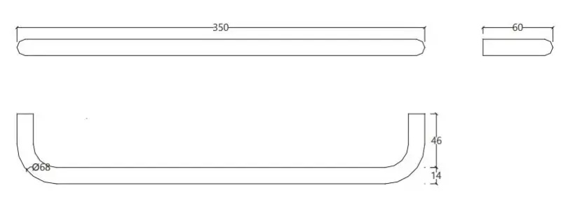 Waterevolution Flow simple towel rail 350 mm Chrome A11101