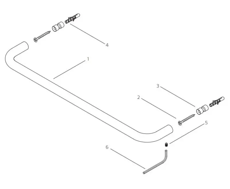 Waterevolution Flow Simple towel rail 600 mm White A112BR