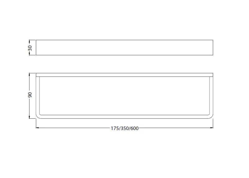 Waterevolution Deep Simple towel rail 350 mm White A211BR