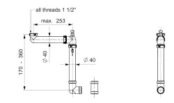 Space-saving siphon red dot award for a kitchen sink 1208816602