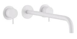 Waterevolution Flow 3-hole Built-in Washbasin Faucet Matte White with spout 21 cm T1163FBR-21