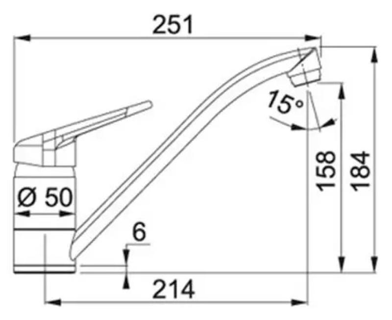 Franke Kitchen faucet Delta Novara Plus fixed spout chrome 115.0347.142