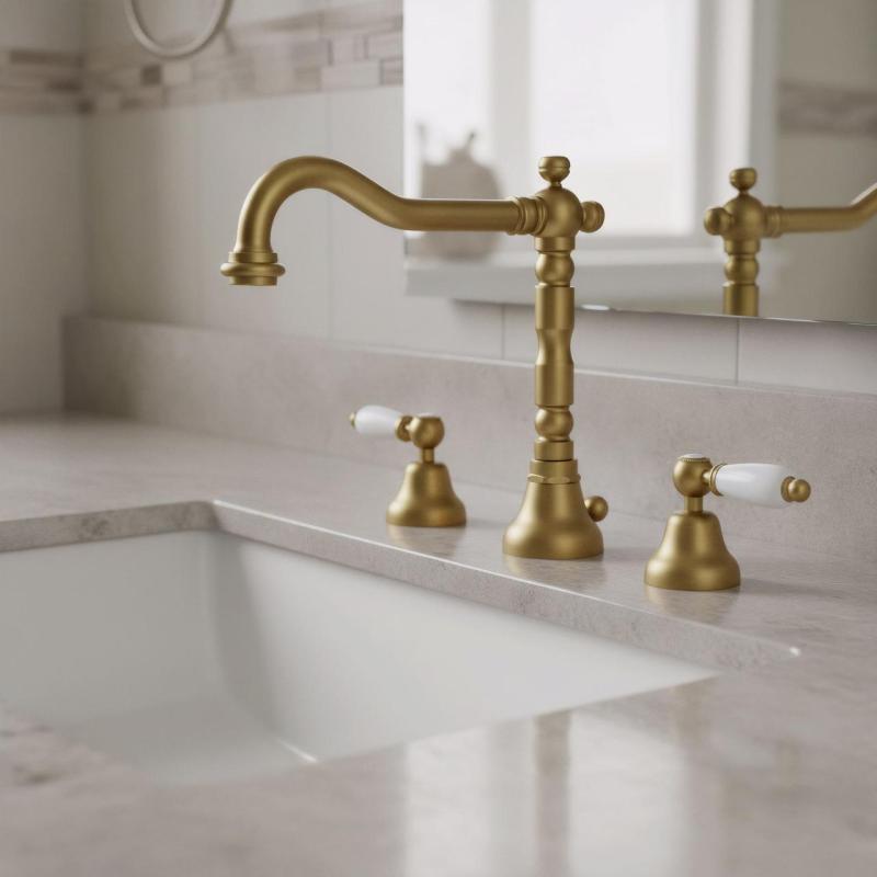 PB classic tap 3 hole sink faucet White levers Bronze 1208854272
