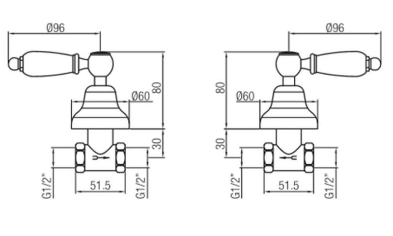 PB classic tap built-in shower set with white levers Bronze 1208854572