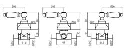 PB classic tap built-in shower set with 2-way diverter and white levers stainless steel 1208854612