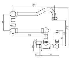 PB classic built-in wall fountain faucet with white handle cold water and long swivel spout stainless steel 1208854742