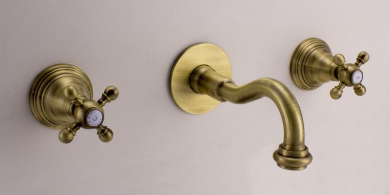 PB classic built-in wall-mounted faucet with star-shaped handles, 20 cm spout, Bronze 1208855082