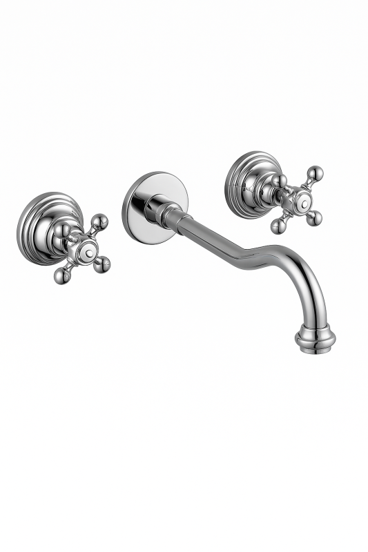 PB classic built-in wall-mounted faucet with star handles 25 cm spout Chrome 1208855112