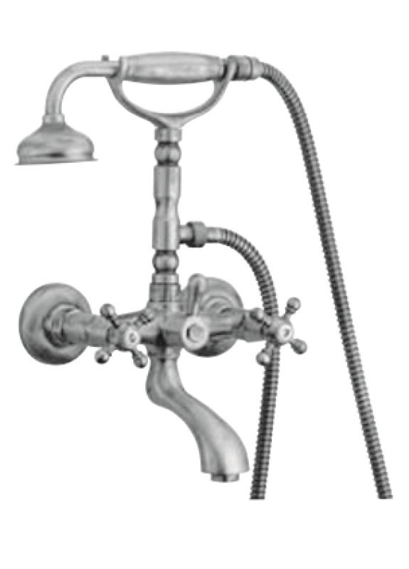 PB classic tap surface-mounted bath tap set with star knobs Chrome including hand shower 1208855152