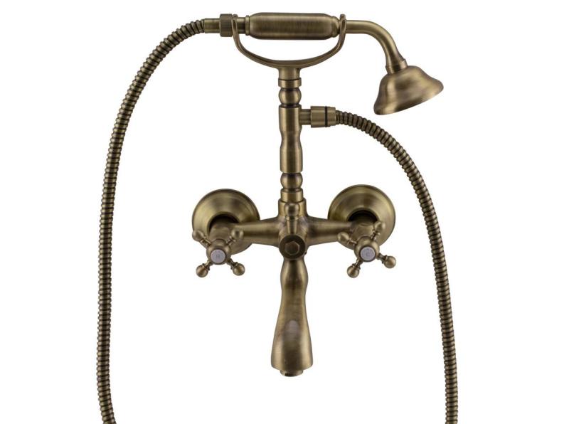 PB classic tap surface-mounted bath tap set with star knobs Bronze including hand shower 1208855162