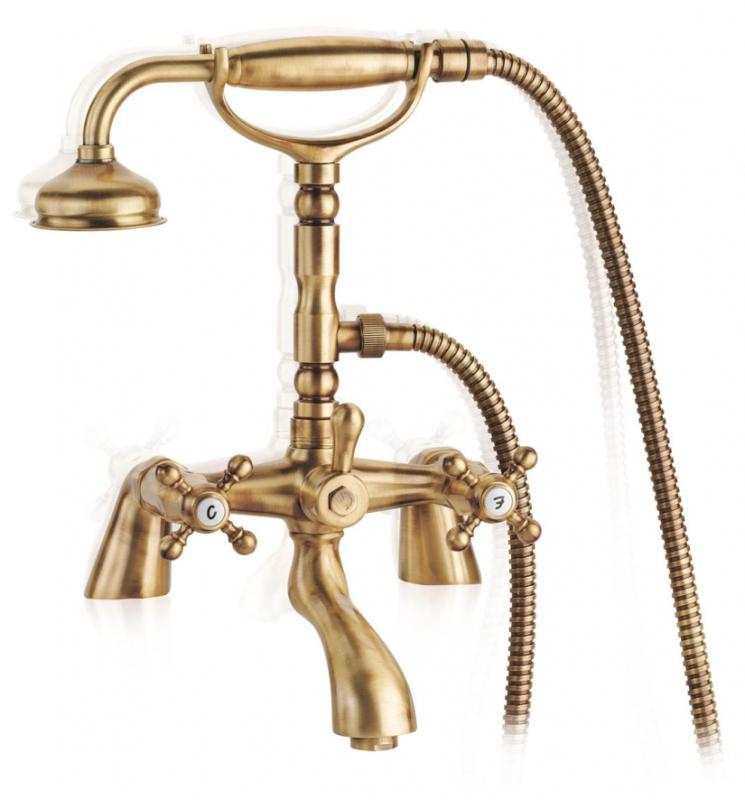 PB classic faucet bath mixer set with power knobs including hand shower Chrome 1208855212