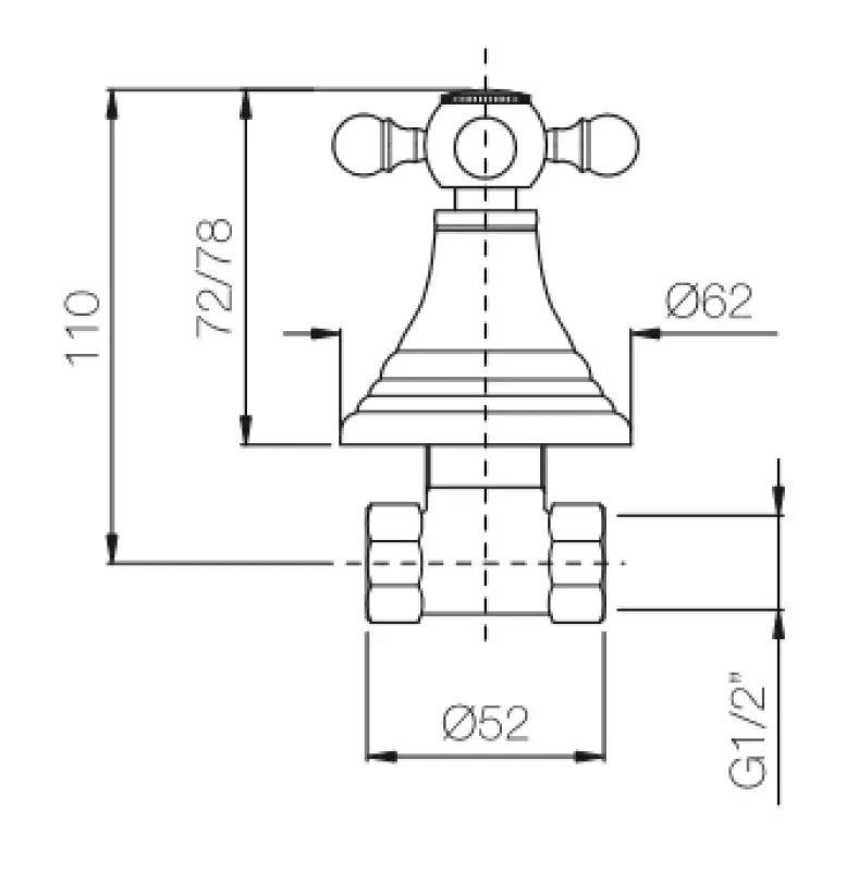 PB classic faucet built-in shut-off valve with star knob Chrome 1208855562