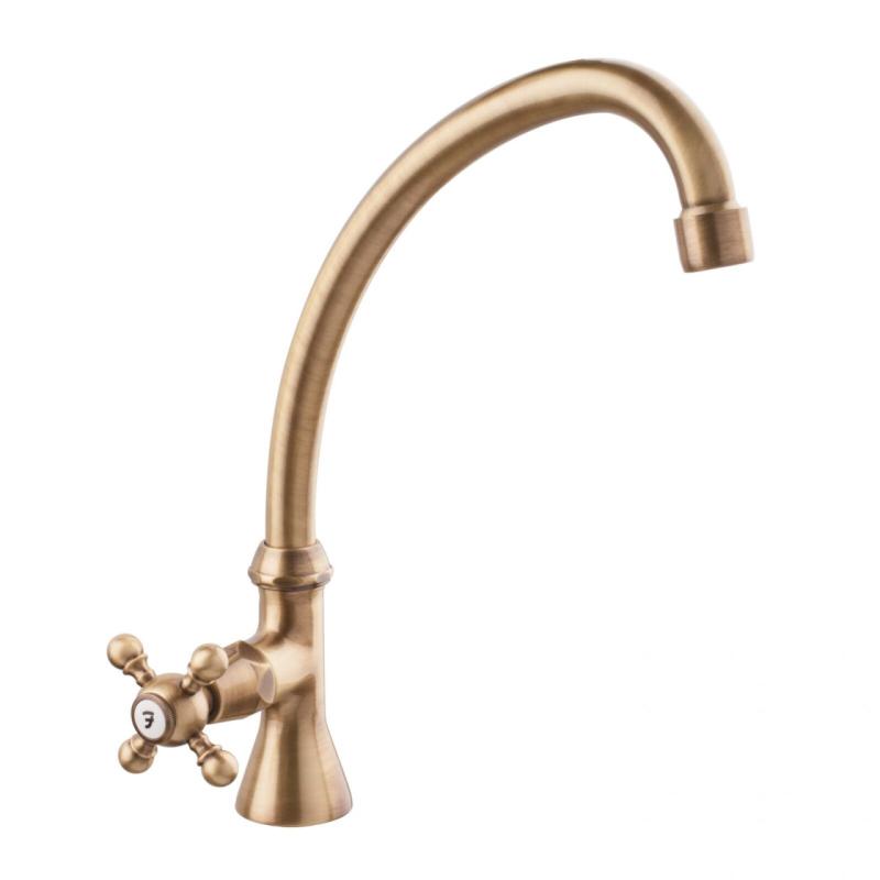 PB Classic washbasin tap with star handle cold water with high spout bronze 1208855662
