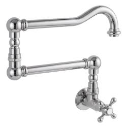 PB classic built-in wall fountain faucet with star knob cold water and long swivel spout chrome 1208855712