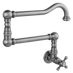 PB classic built-in wall fountain faucet with star knob cold water and long swivel spout stainless steel 1208855732