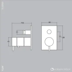 Waterevolution Flow Built-in Shower Thermostat with 2 outlets stainless steel T132TBIE