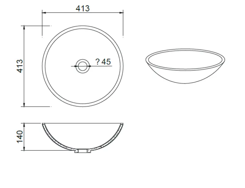 Solid-S Pure Round countertop sink, matte light gray, W41xH14cm, without overflow, 1208919566